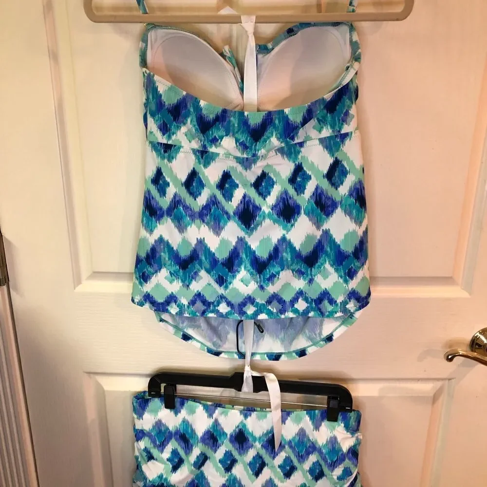 Pink Envelope maternity tankini, EUC